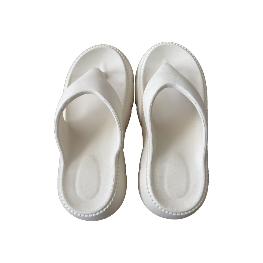 Ivory Toe Loop Platform Sandal