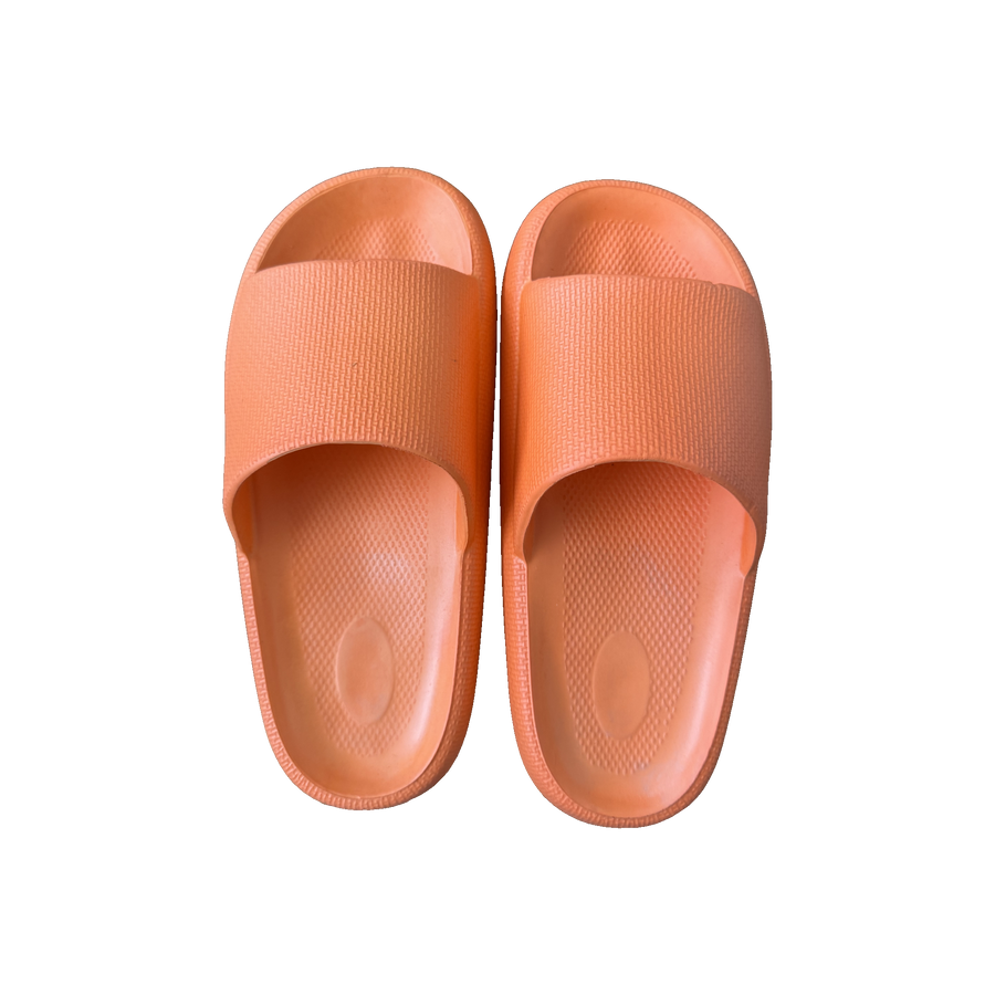 Orange Ribbed Platform Slide