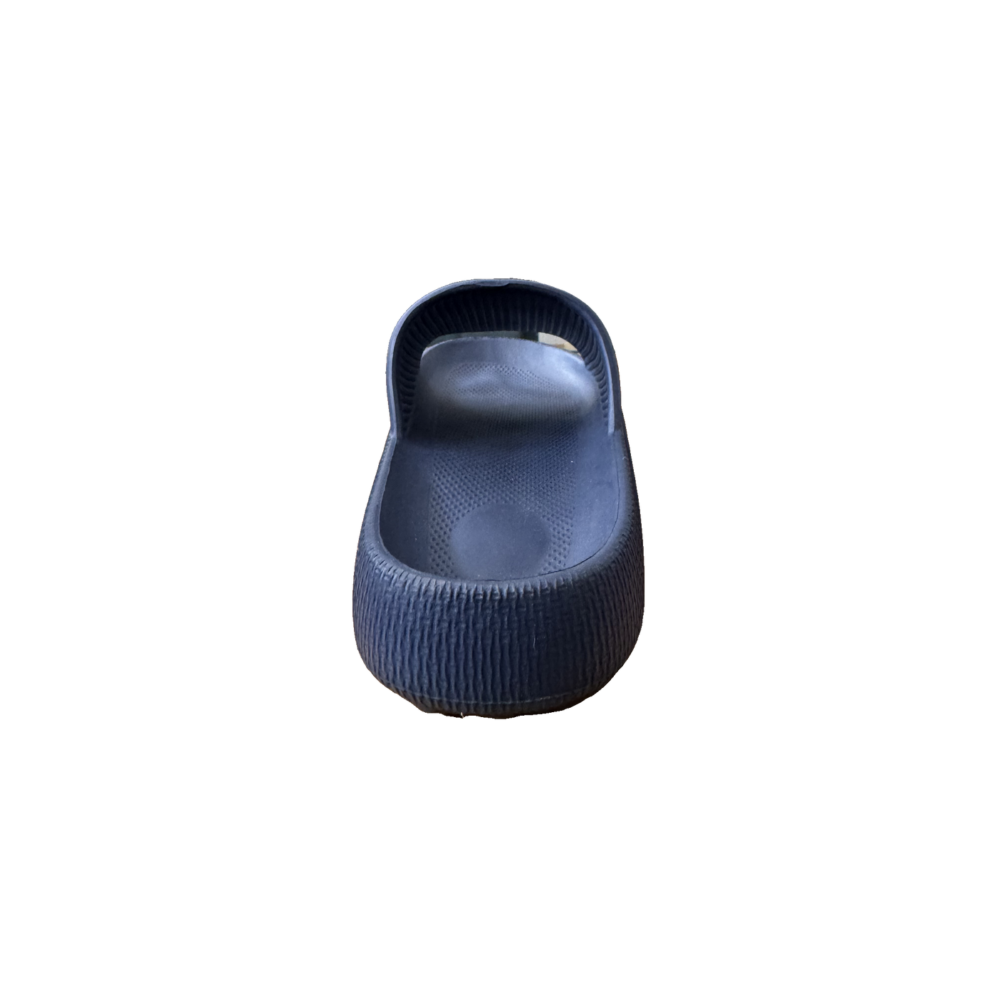 Navy Ribbed Platform Slide