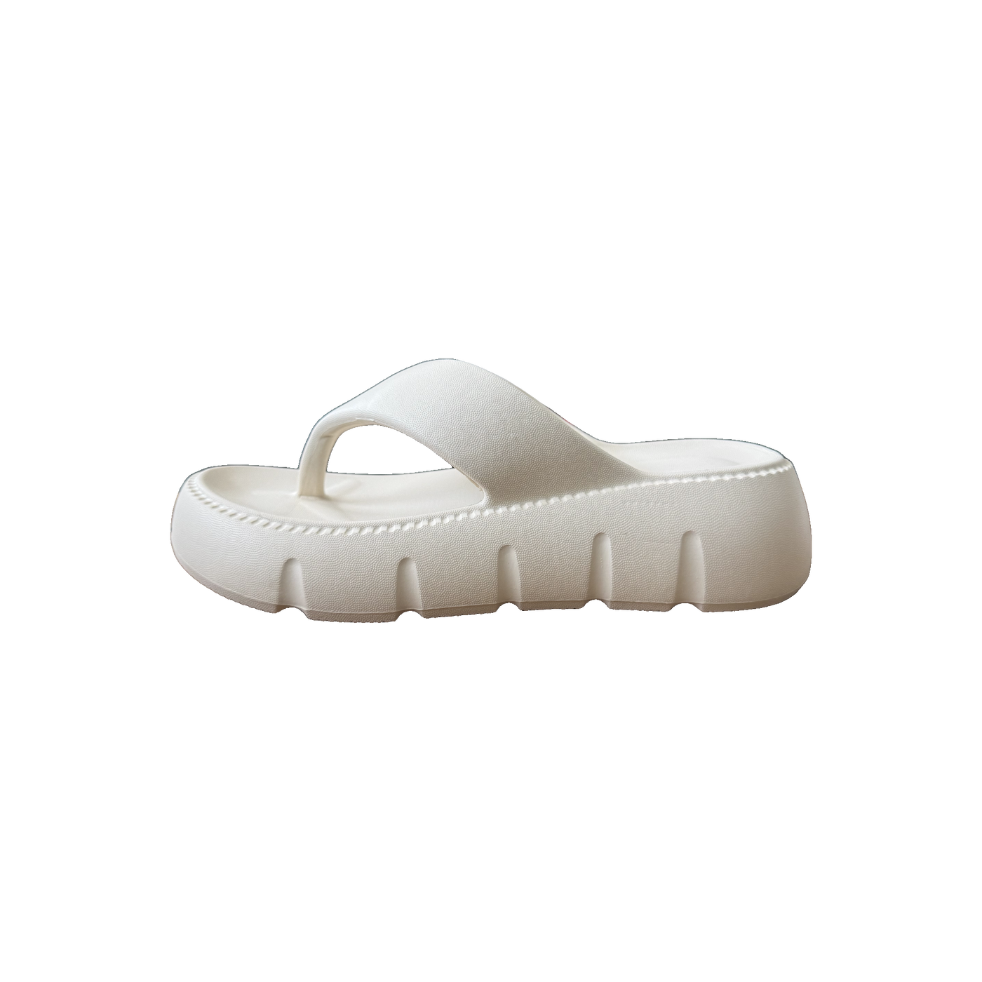 Ivory Toe Loop Platform Sandal