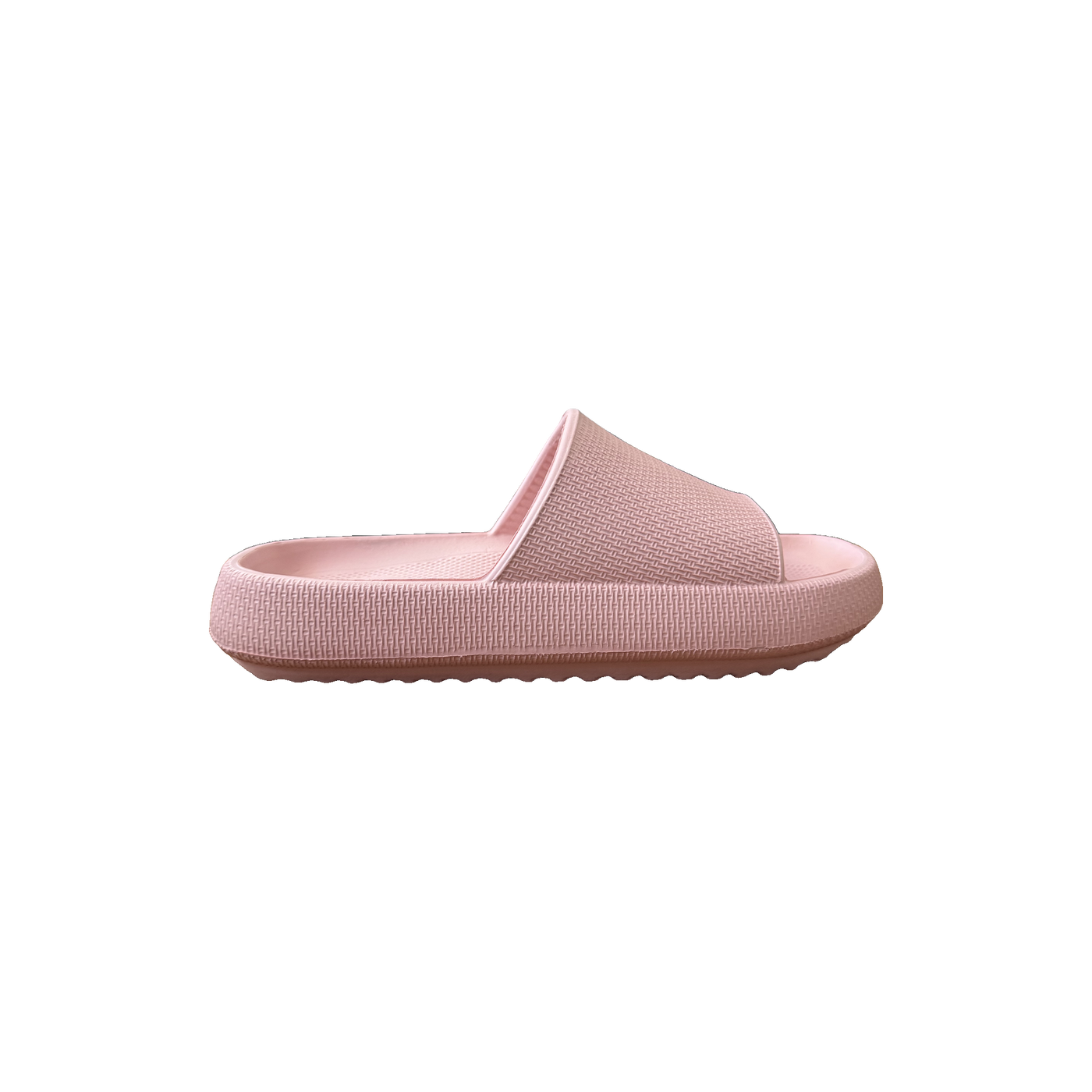 Blush Ribbed Platform Slide