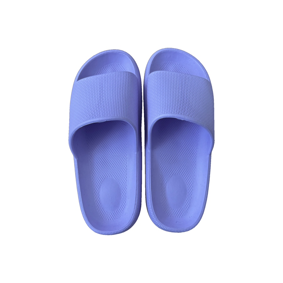 Lavender Ribbed Platform Slide