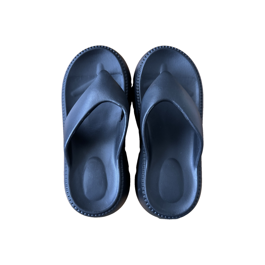 Black Toe Loop Platform Sandal