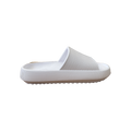 White Ribbed Platform Slide