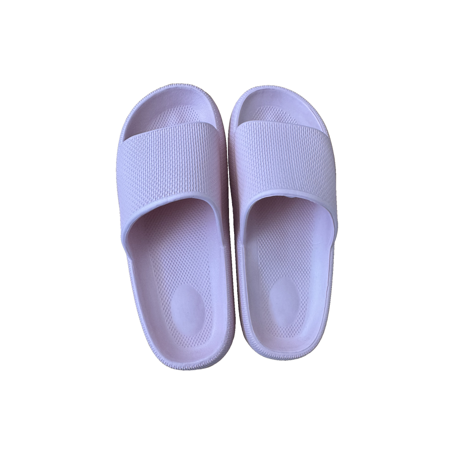 Blush Ribbed Platform Slide