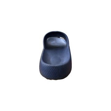 Navy Ribbed Platform Slide