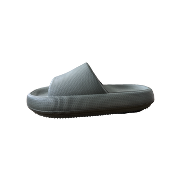 Sage Ribbed Platform Slide