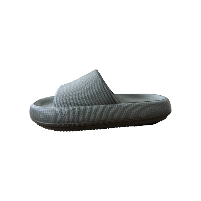 Sage Ribbed Platform Slide
