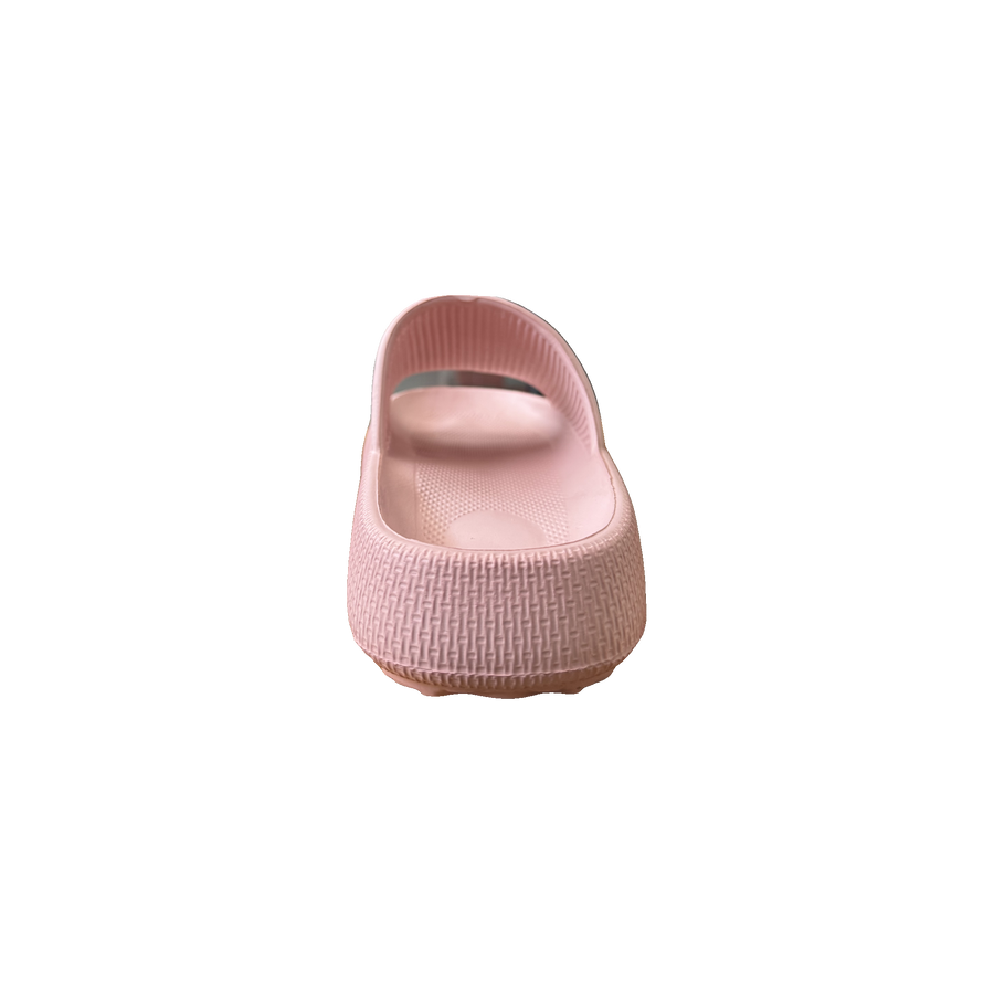 Blush Ribbed Platform Slide