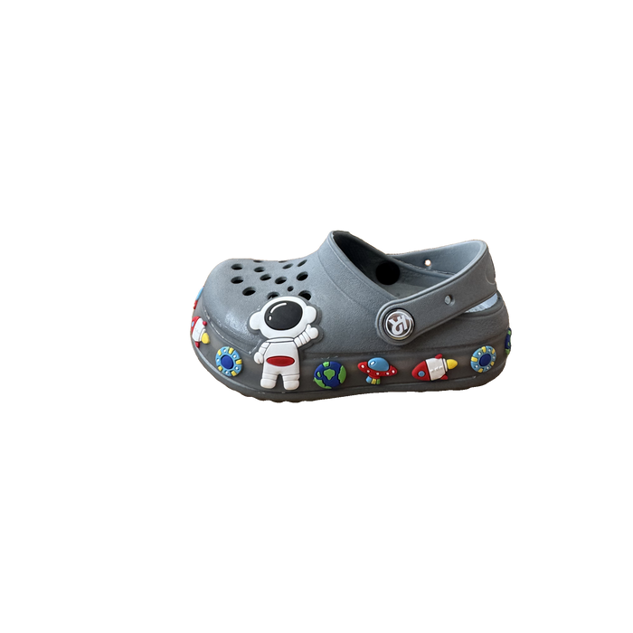 Gray Space Charm Clog