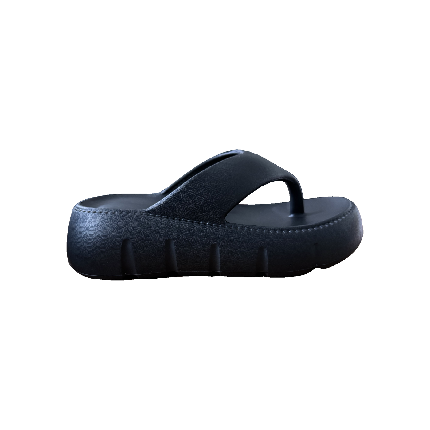 Black Toe Loop Platform Sandal