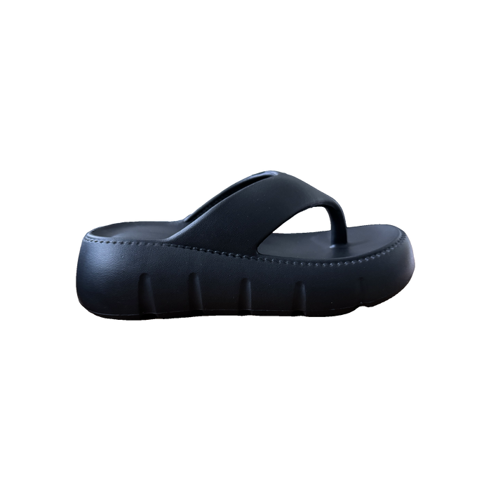 Black Toe Loop Platform Sandal