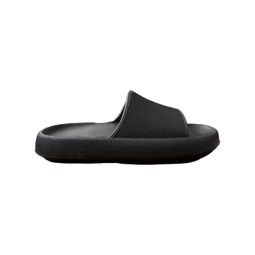 Black Ribbed Platform Slide