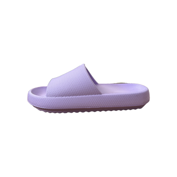Lavender Ribbed Platform Slide