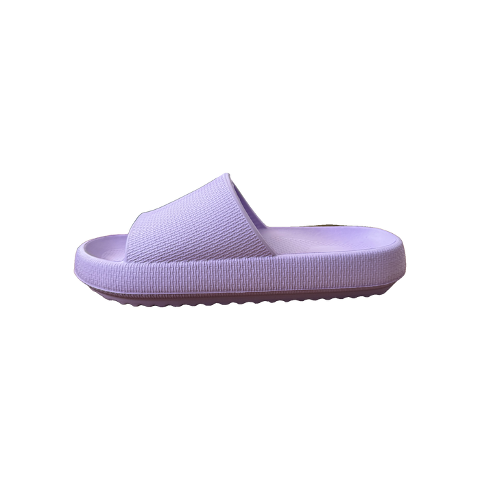 Lavender Ribbed Platform Slide