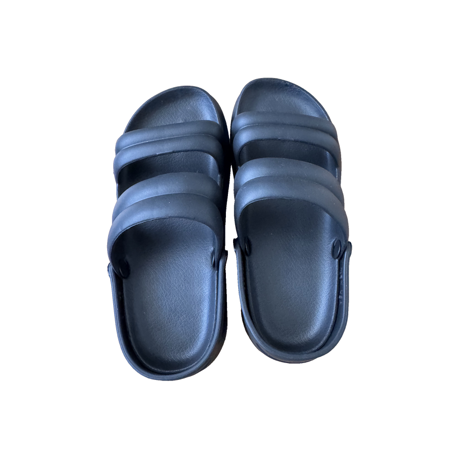 Black Double Strap Slide