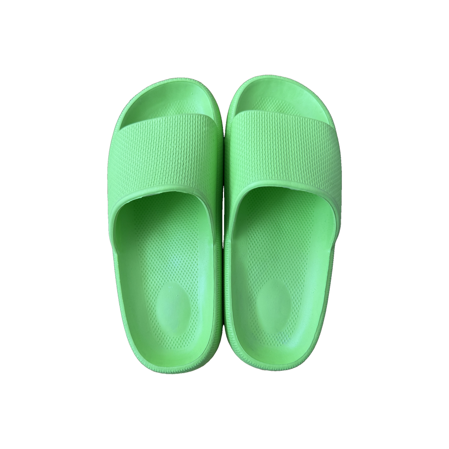 Lime Ribbed Platform Slide