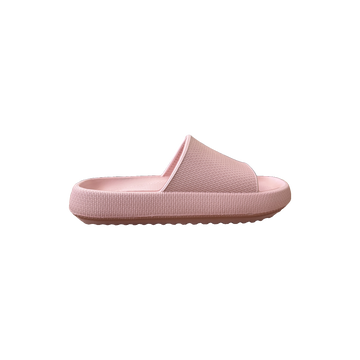 Blush Ribbed Platform Slide