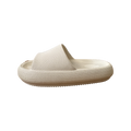 Cream Ribbed Platform Slide