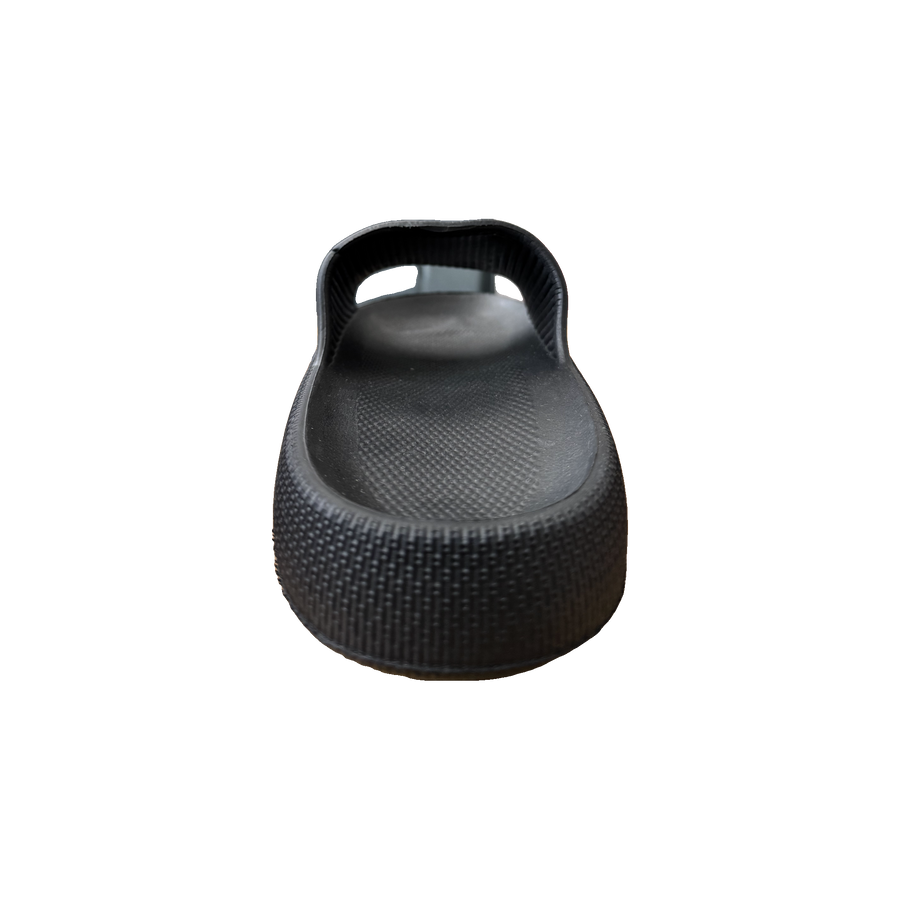 Black Ribbed Platform Slide