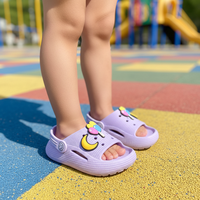 Lilac Luna Charm Clog on feet