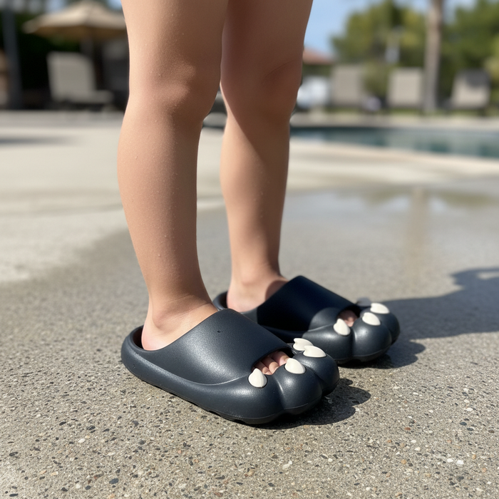 Paw Slide Black on feet